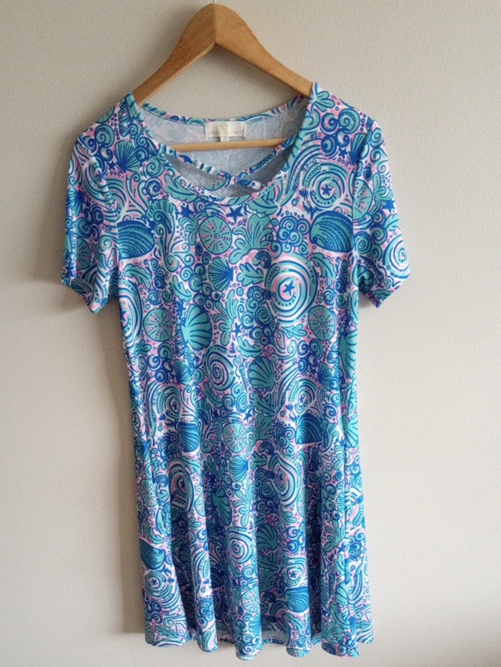 Simply Southern Short Sleeve Dress Size Small Seashell Beach Resort